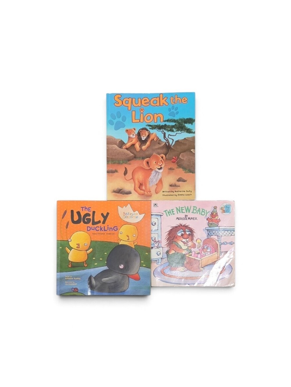 ​Set Of Children's Storybooks: Squeak the Lion, The Ugly Duckling, The New Baby